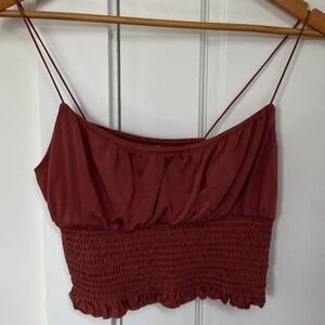 Cinched Red/Orange Crop Top